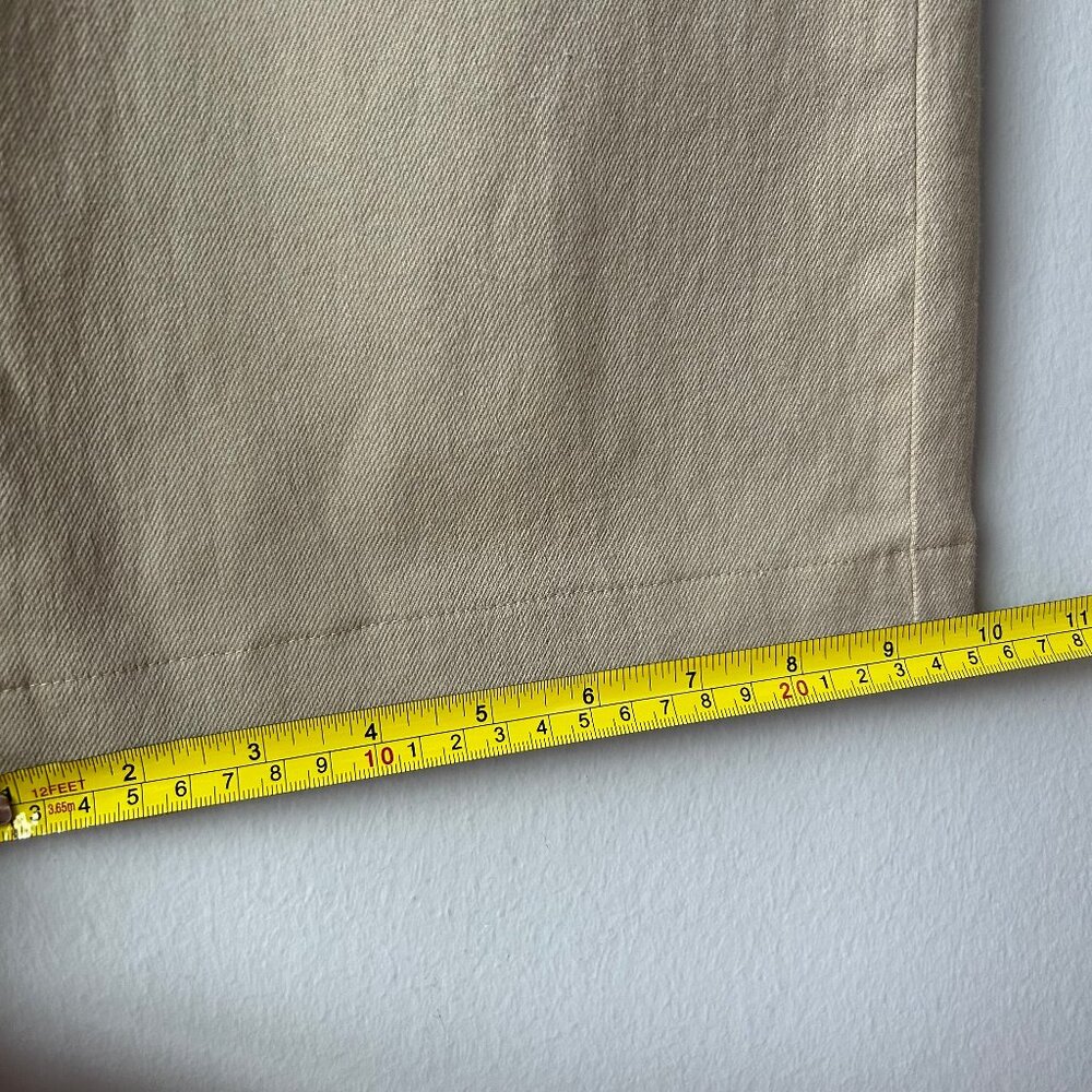 Oak + Fort Wide Leg Twill Pants Beige High Rise Size Small - Picture 10 of 11